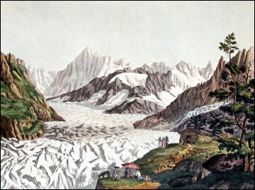 MER DE GLACE with Aiguille des Charmaux, Montanvert, Grandes Jorasses.