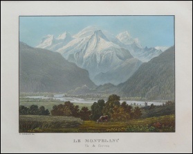 LE MONT BLANC VU DE SERVOZ.	